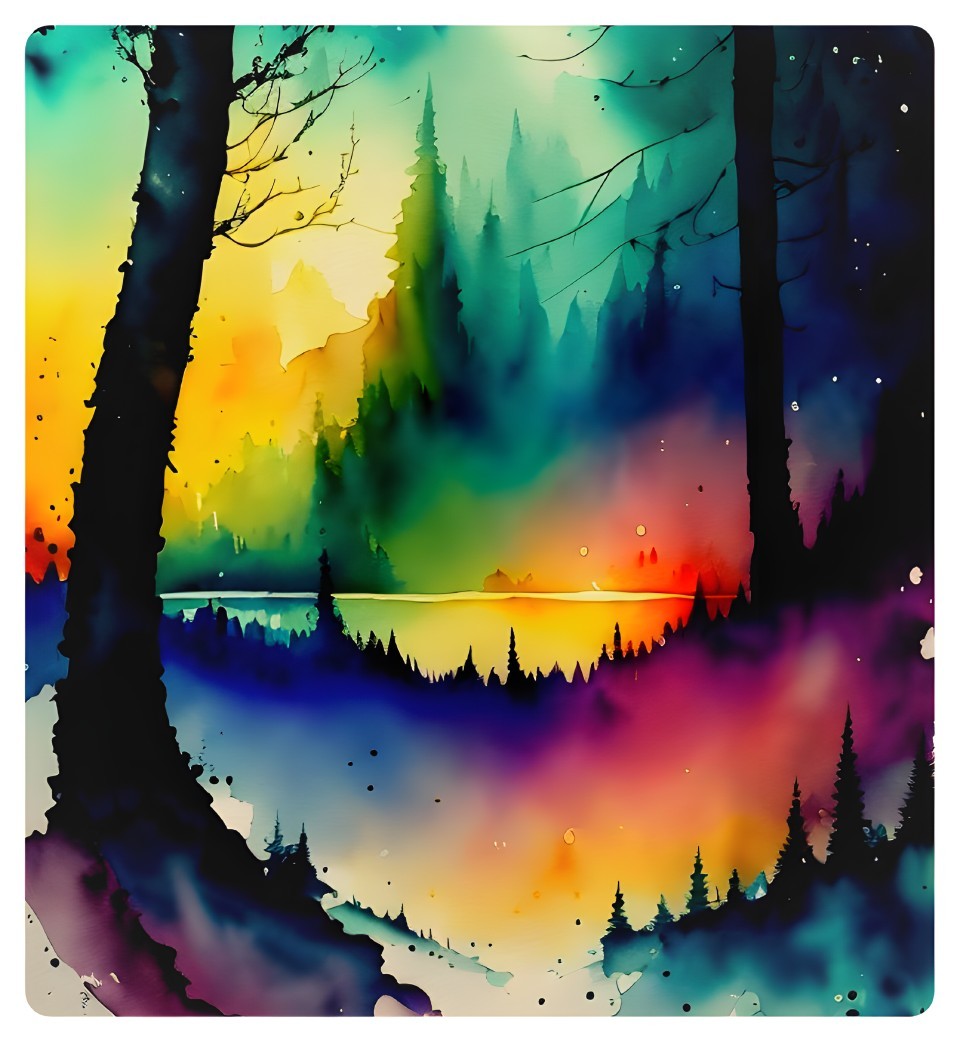 Vibrant Abstract Landscape with Rich Color Blends