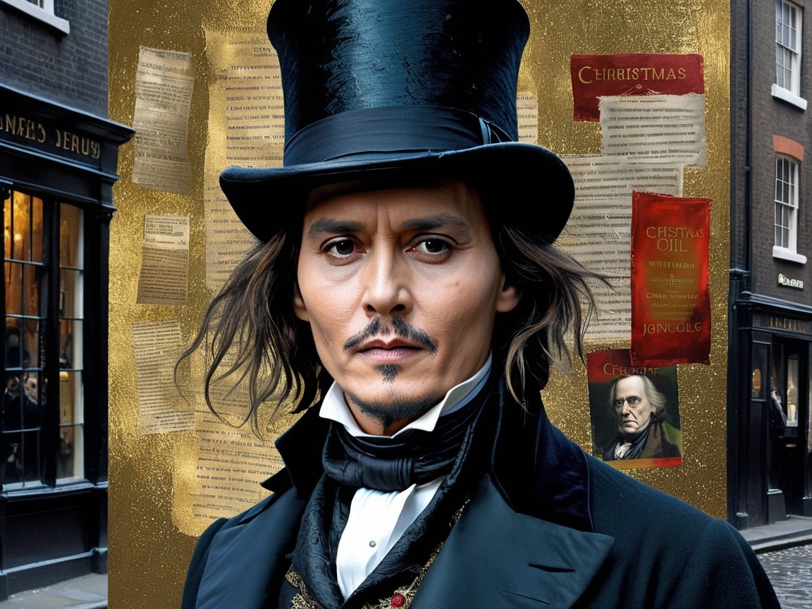 Victorian Figure in Festive Holiday Setting