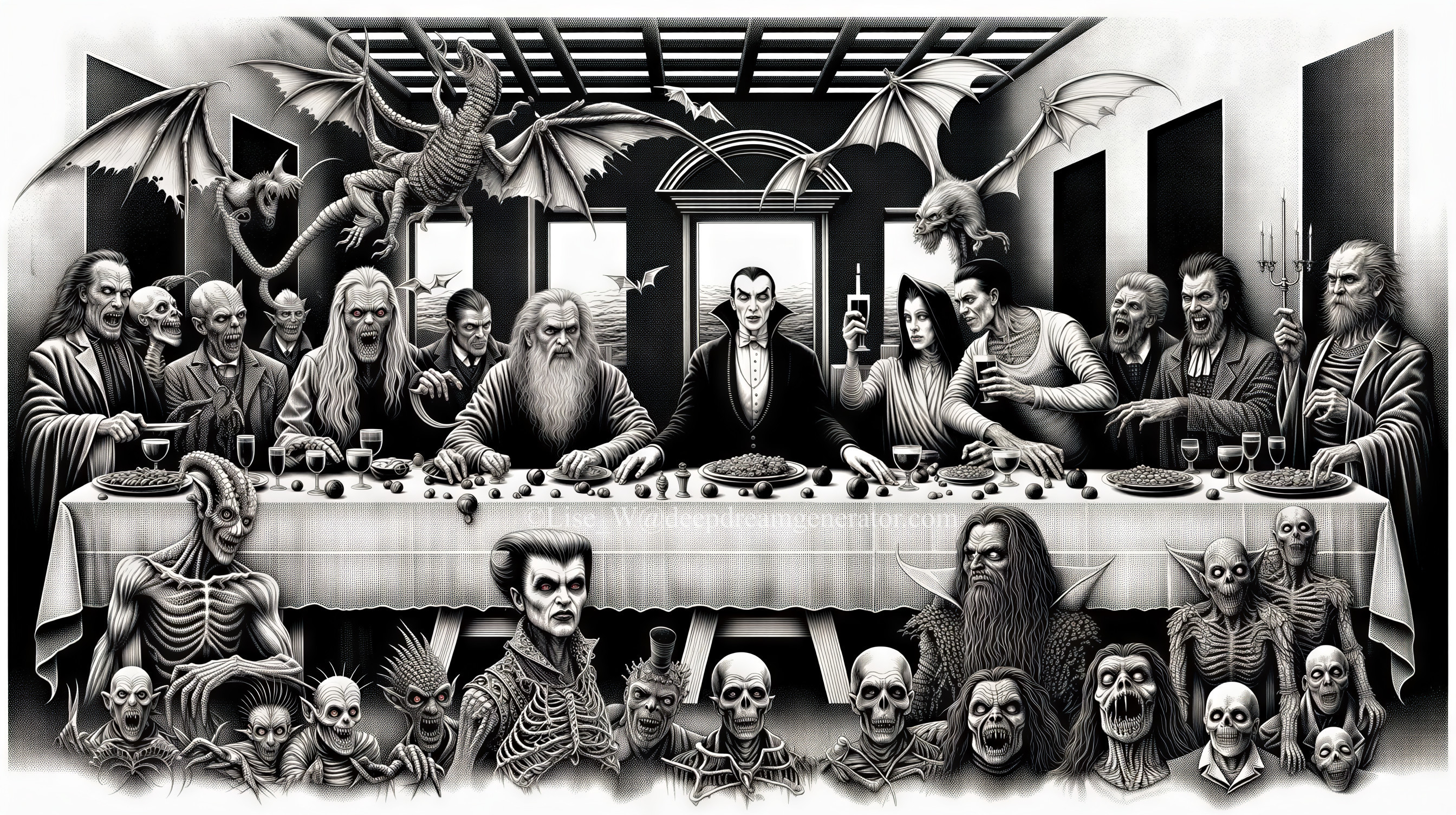 Surreal Dark Interpretation of the Last Supper