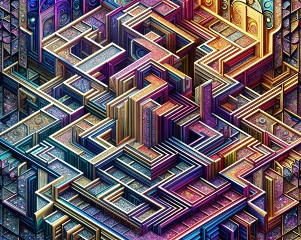 Colorful Geometric Labyrinth in Three Dimensions