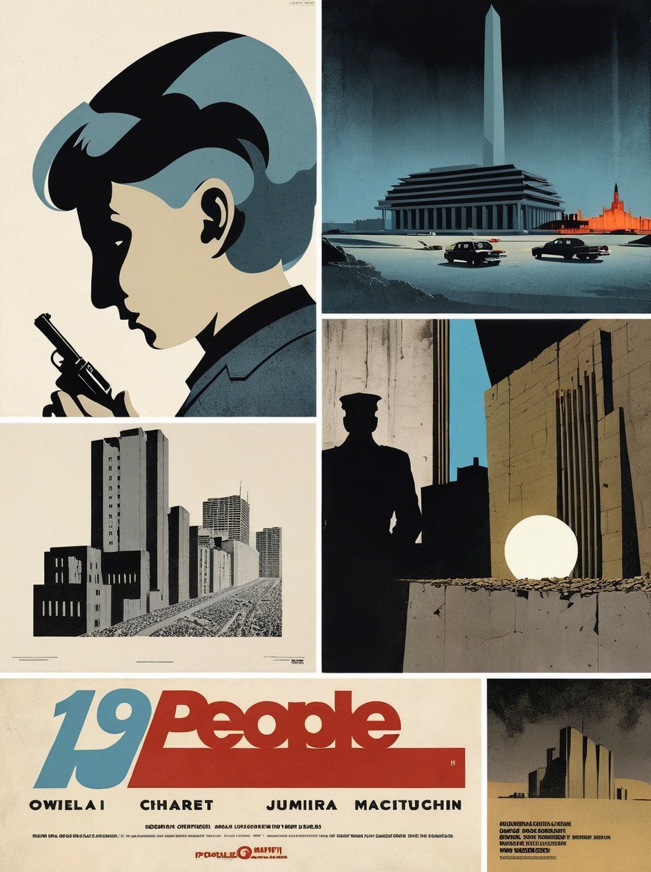 Mid-Century Modern Movie Poster Collage Description