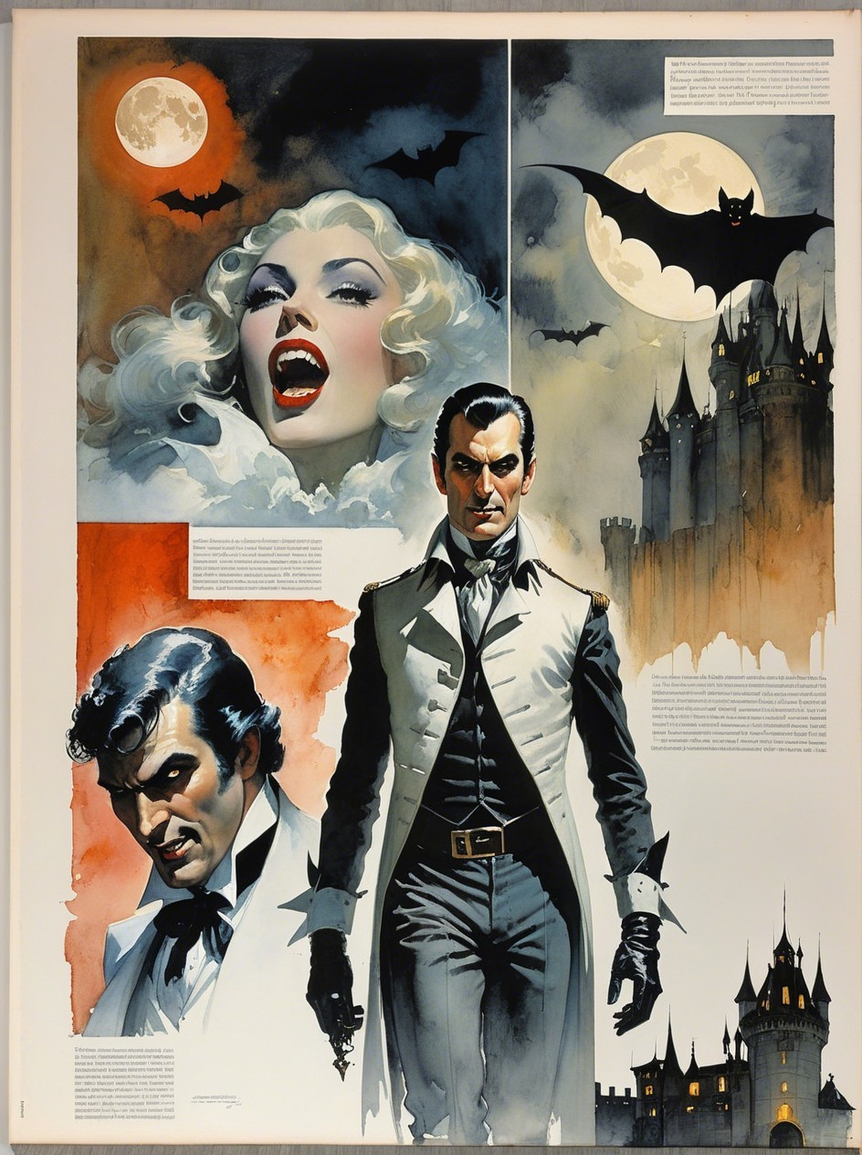 Vampire Narrative Illustrated in Watercolor and Ink