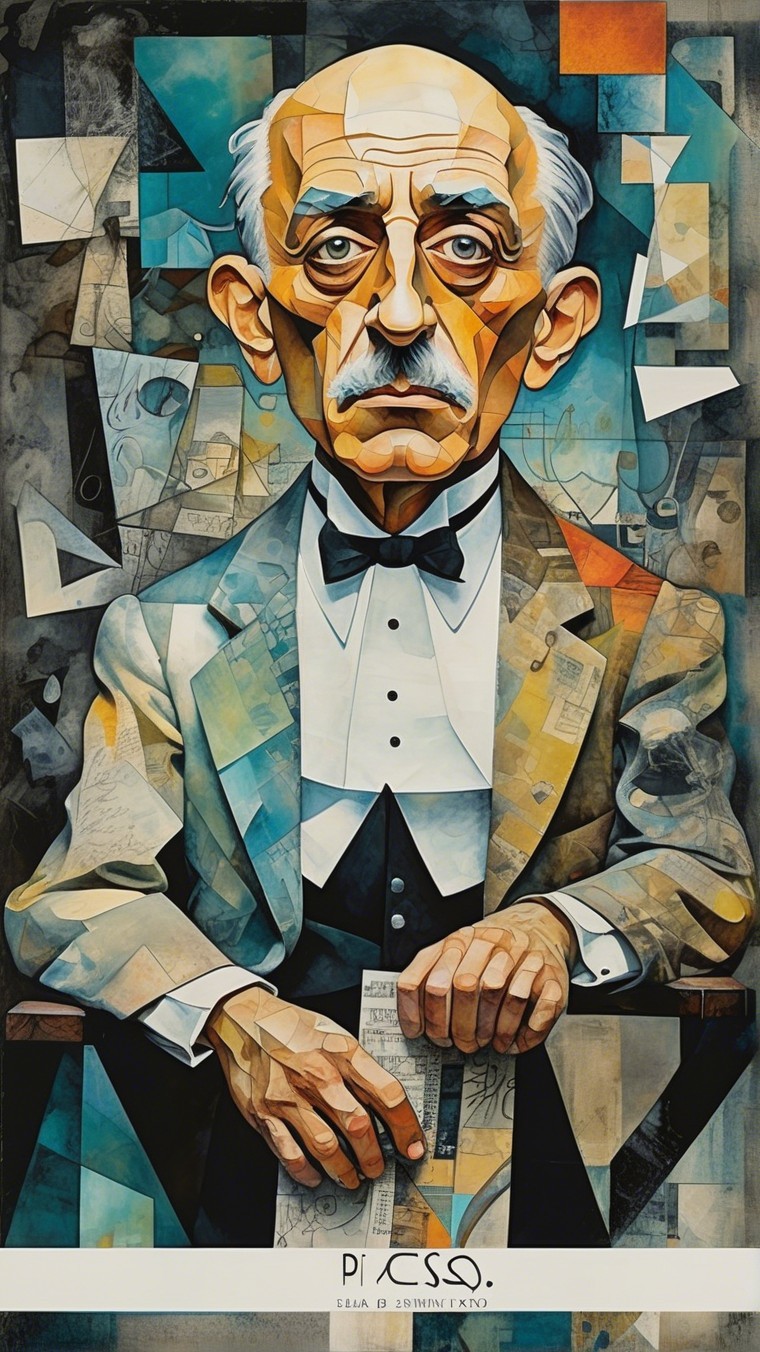 Stylized Portrait of an Elderly Man in Formal Attire