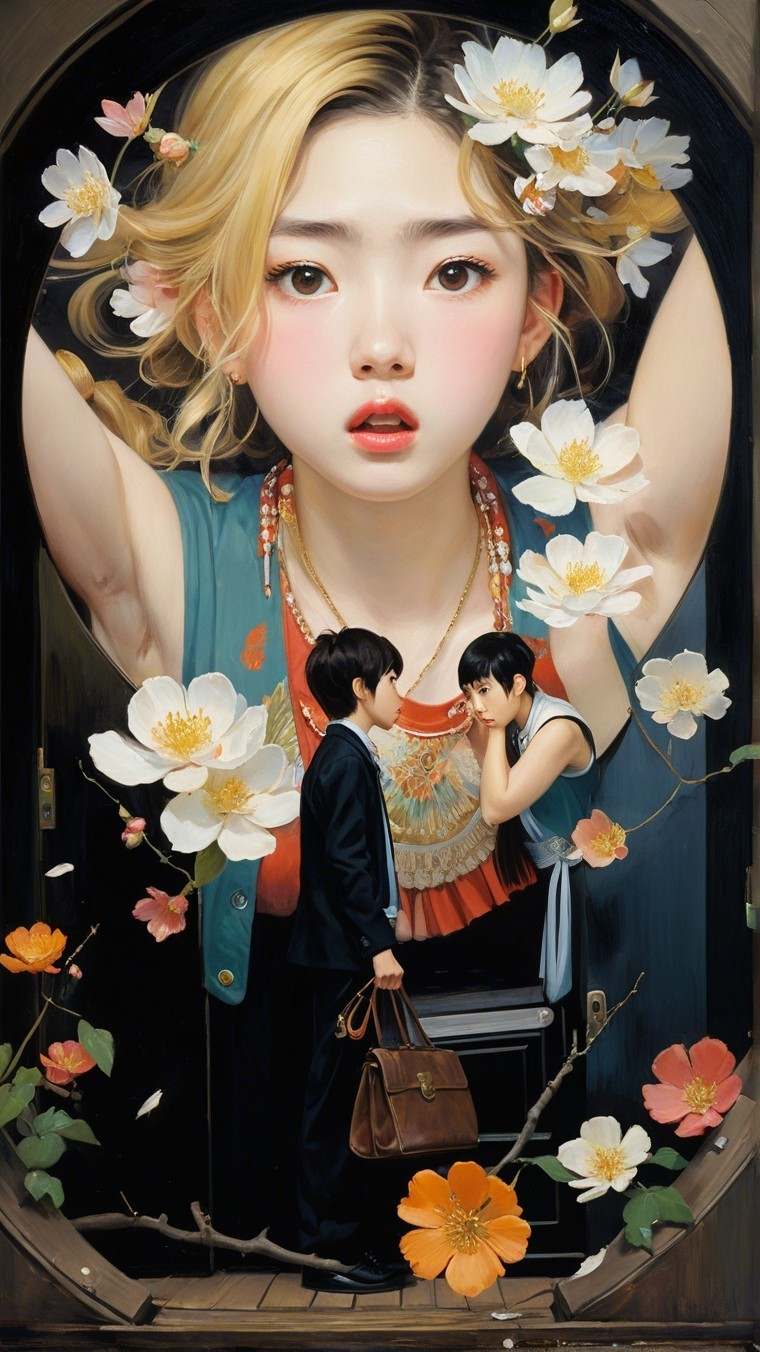 Surreal Artwork of Young Woman and Emotional Intimacy