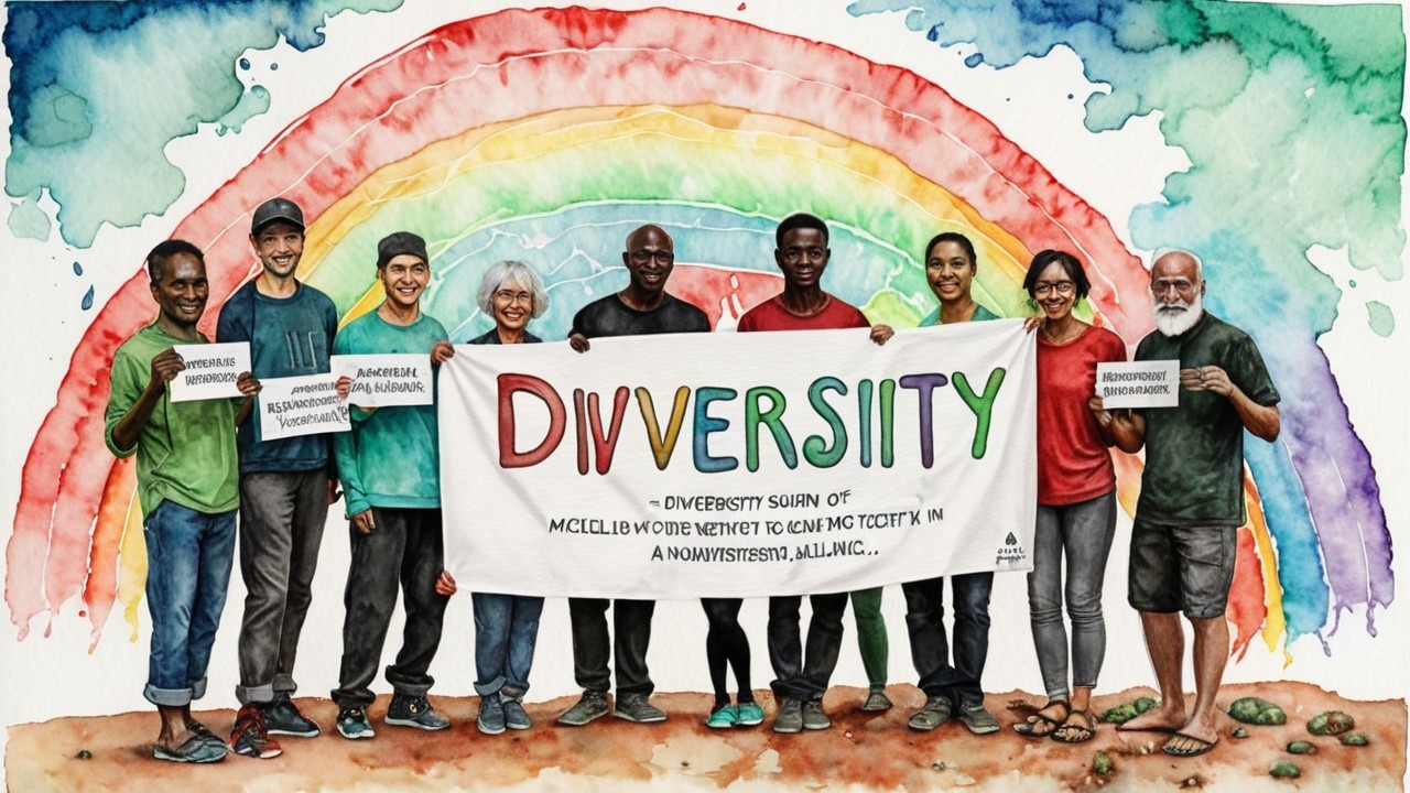 Celebration of Diversity Under a Vibrant Rainbow