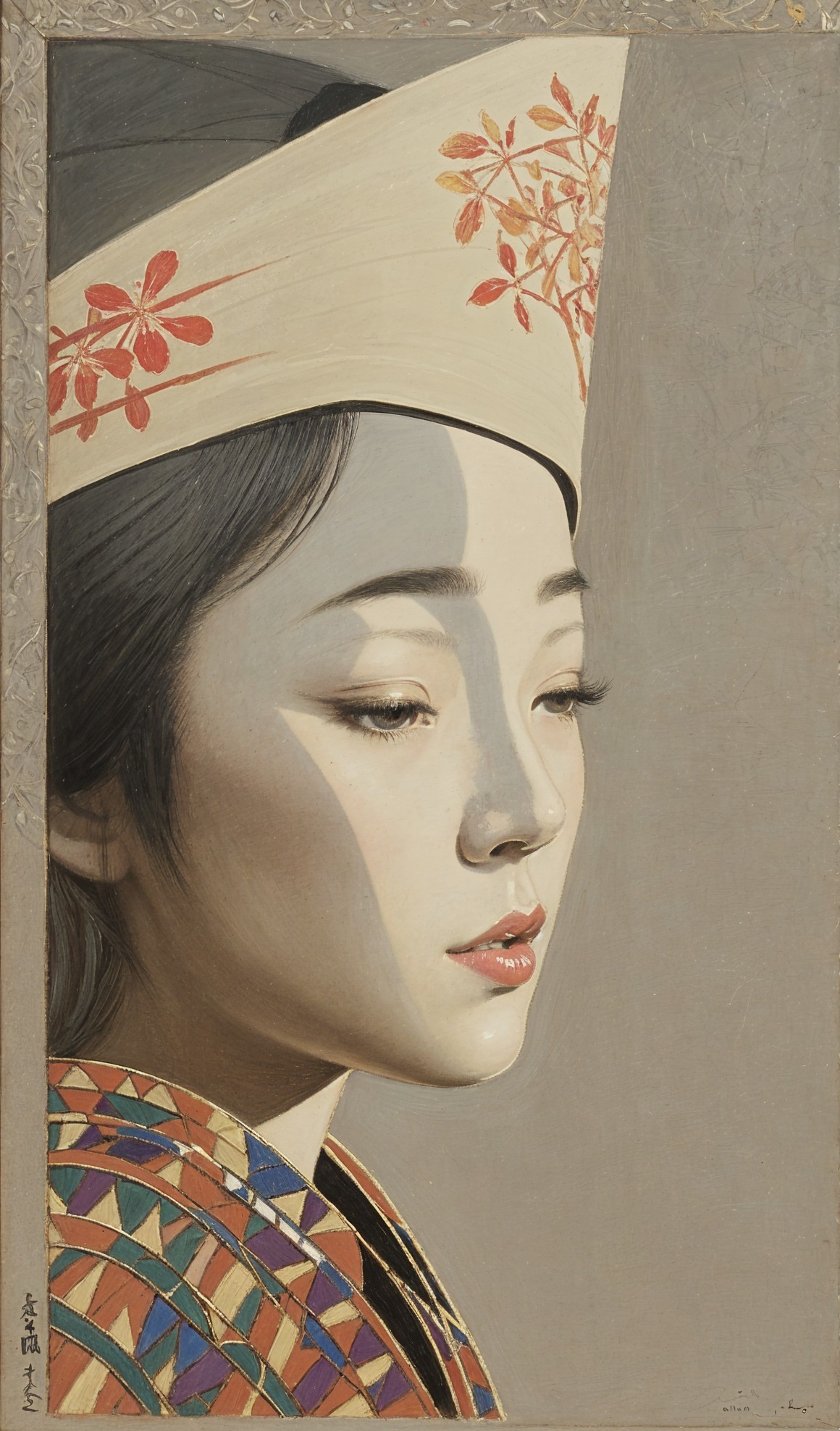 Serene Portrait of a Young Woman in Traditional Attire