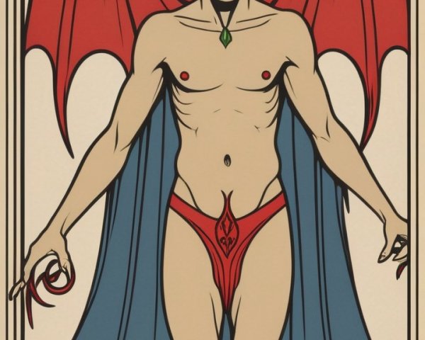 Stylized Muscular Male Figure in Fantasy Art