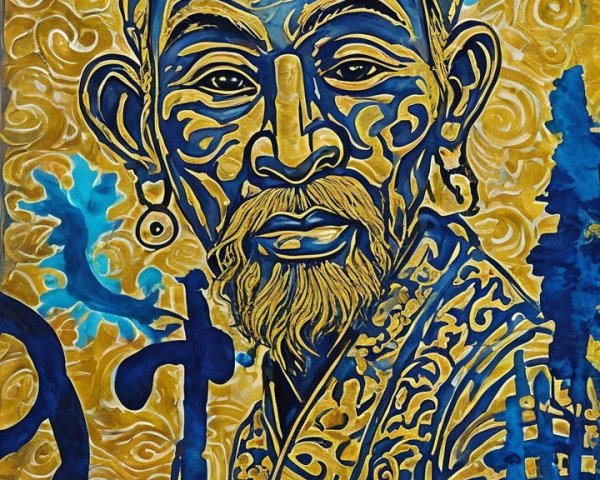 Vibrant Portrait of Regal Man with Turban and Jewelry