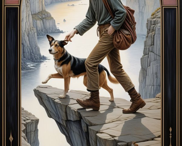Fool Tarot Card Depiction on Cliff's Edge