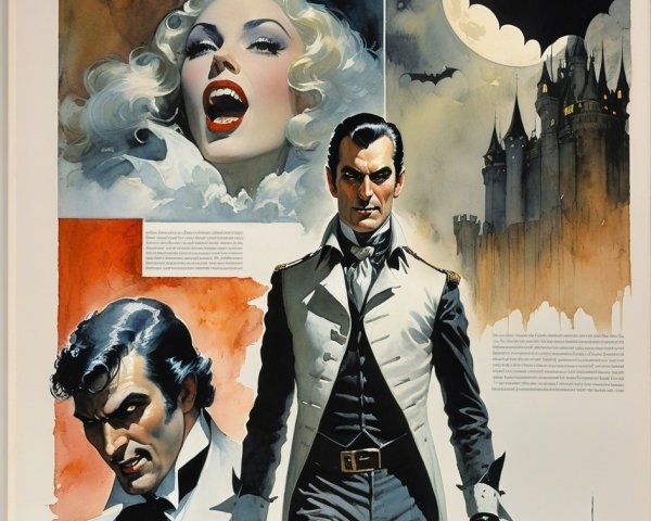 Vampire Narrative Illustrated in Watercolor and Ink