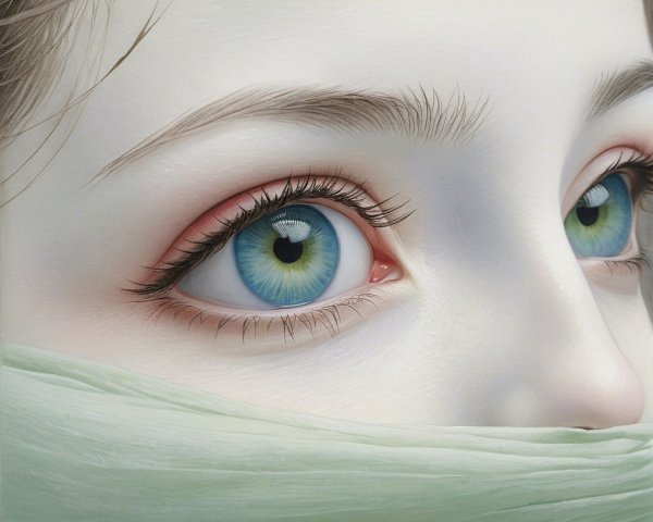Close-Up of a Young Person's Serene Face and Eyes
