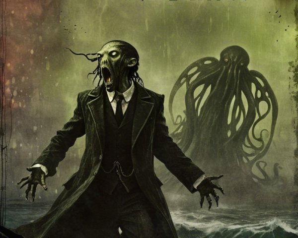 Vintage Cover Design Inspired by Cosmic Horror