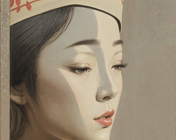 Serene Portrait of a Young Woman in Traditional Attire