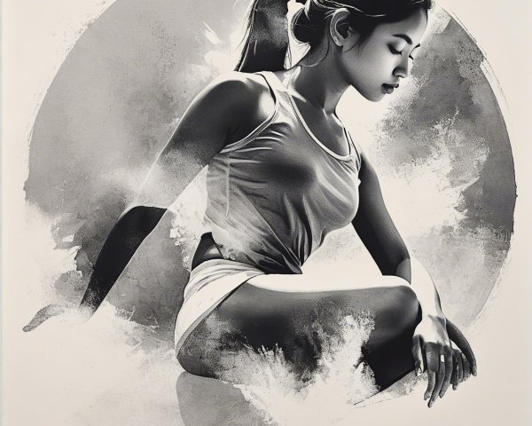 Graceful Woman in Serene Profile Against Soft Background