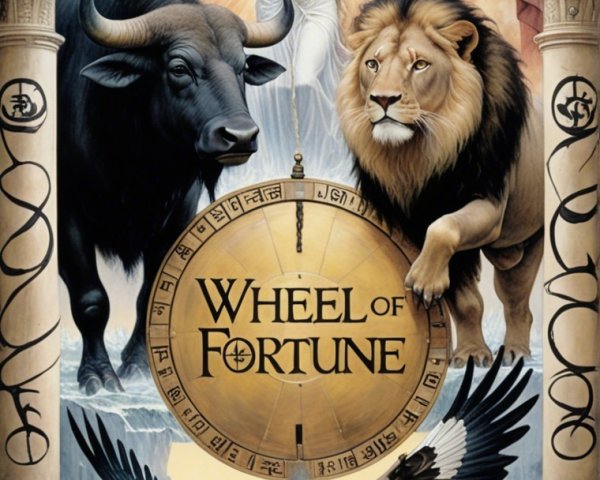 Majestic Wheel of Fortune with Symbolic Animals