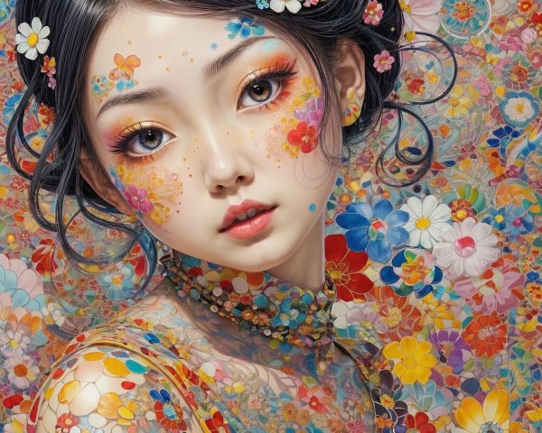 Portrait of a Young Woman with Floral Adornments