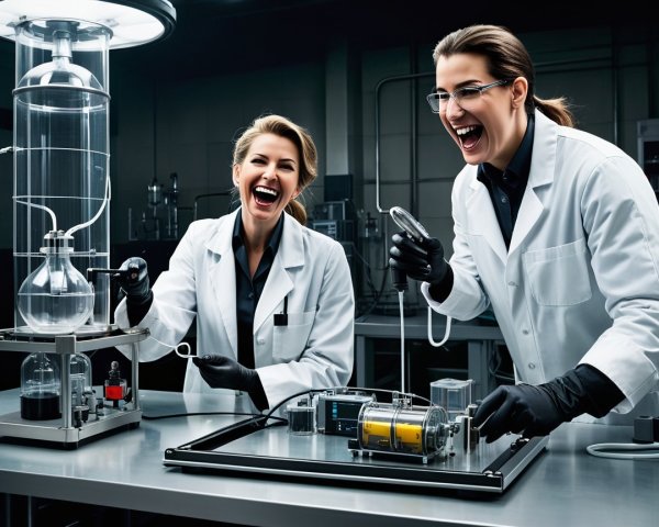 Scientists Conducting Experiment in Modern Laboratory