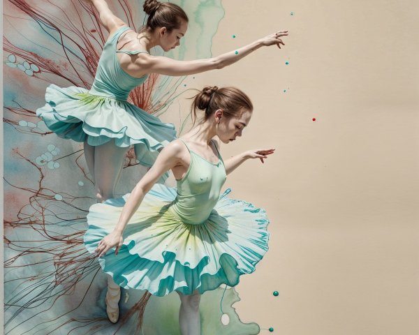 Ballerina in Pastel Tutu Against Soft Background