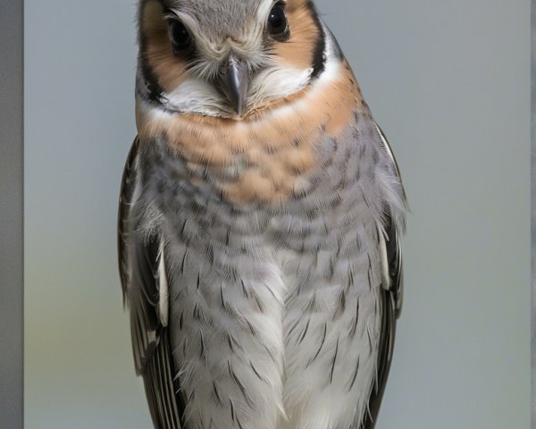 Bird with Grey and White Feathers on a Branch