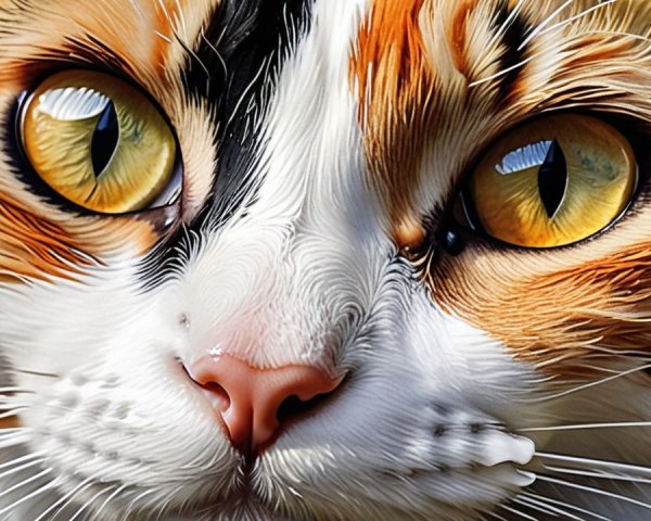 Close-Up of a Cat's Face with Striking Features