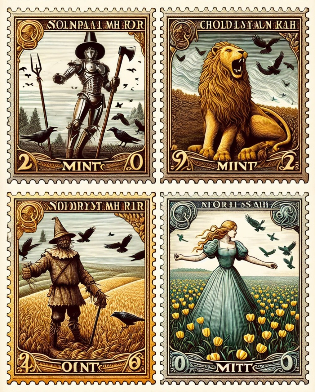 Vintage Stamps Inspired by The Wizard of OZ