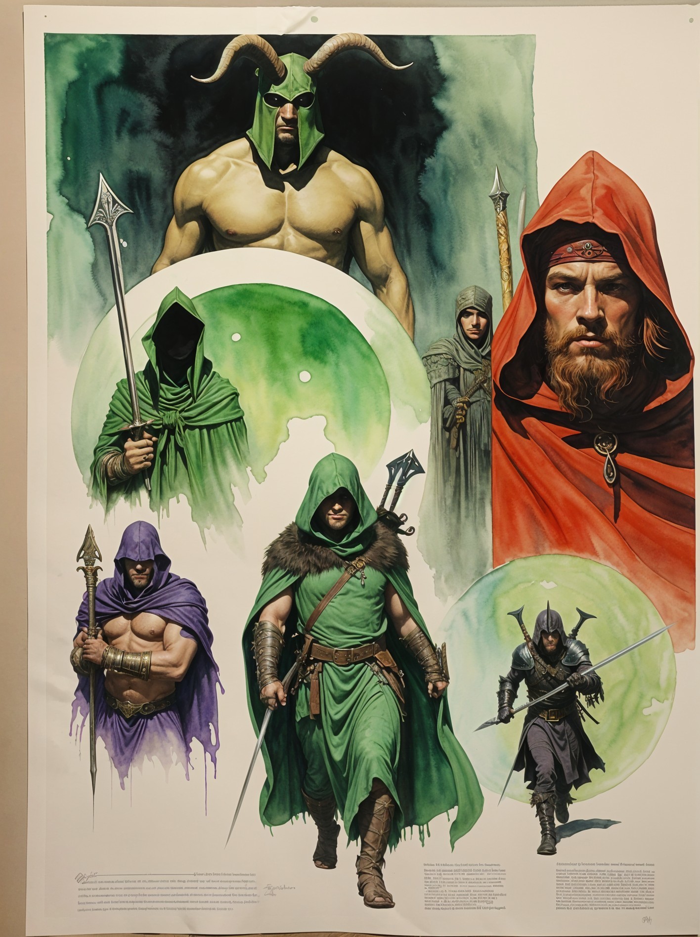 Fantasy Character Illustrations with Armored Figures