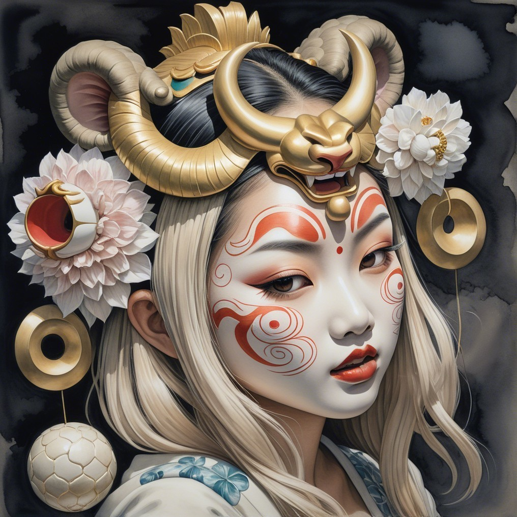 Portrait of a Young Woman with Traditional Adornments