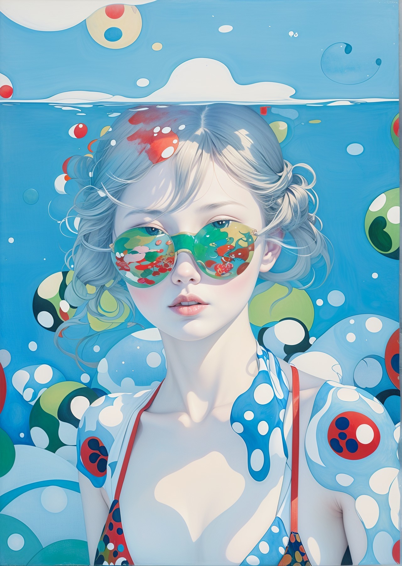 Whimsical Underwater Scene with Colorful Elements