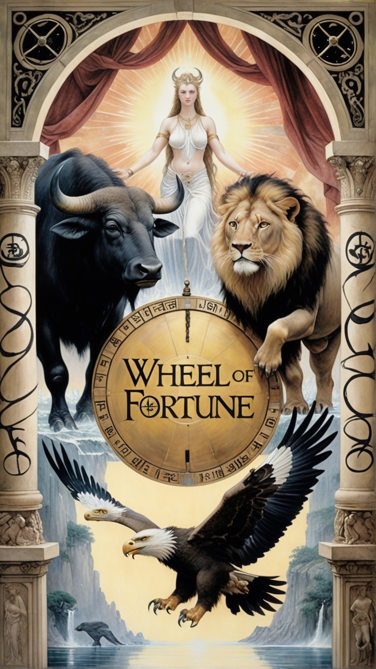 Majestic Wheel of Fortune with Symbolic Animals