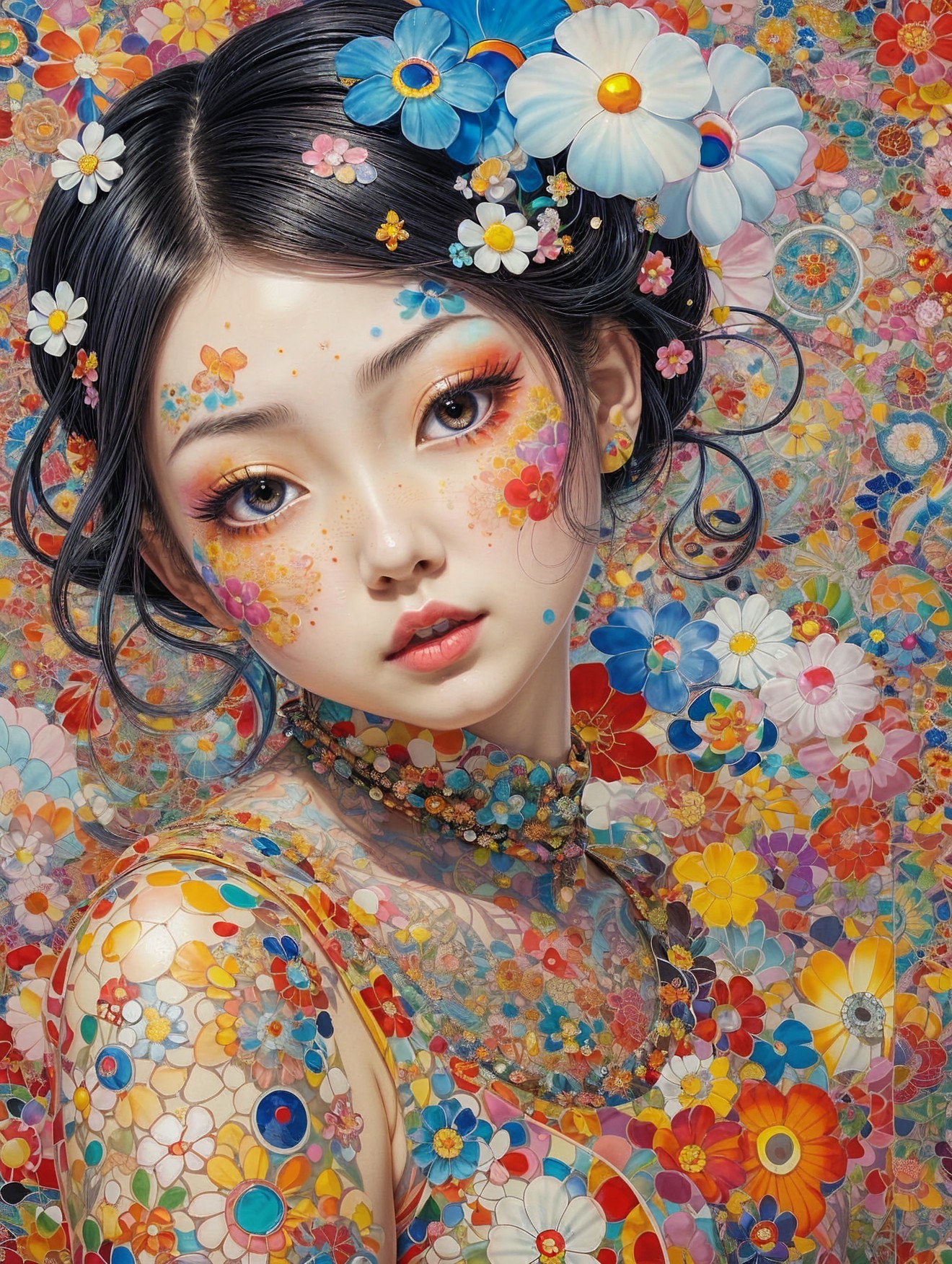 Portrait of a Young Woman with Floral Adornments