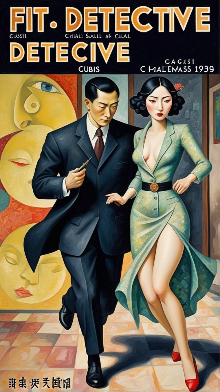 Retro Detective Duo Poster in 1930s Noir Style