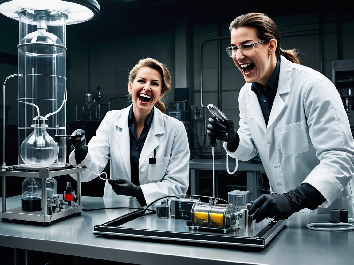 Scientists Conducting Experiment in Modern Laboratory