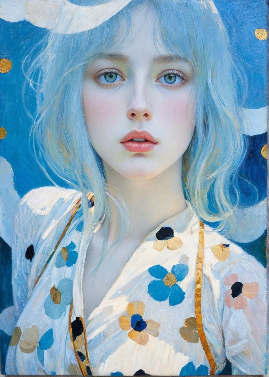 Expressive Oil Painting of a Fair-Skinned Woman