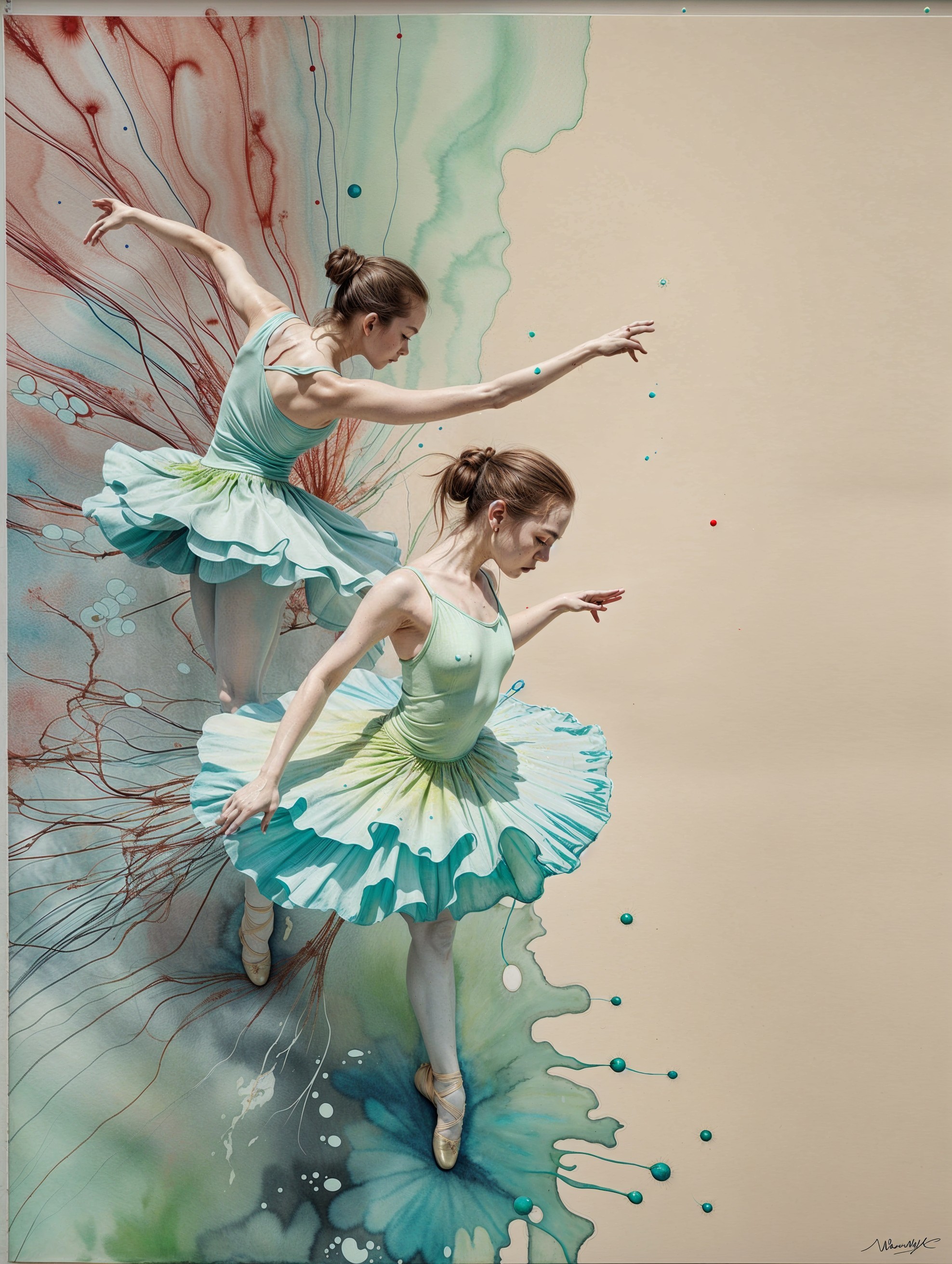 Ballerina in Pastel Tutu Against Soft Background