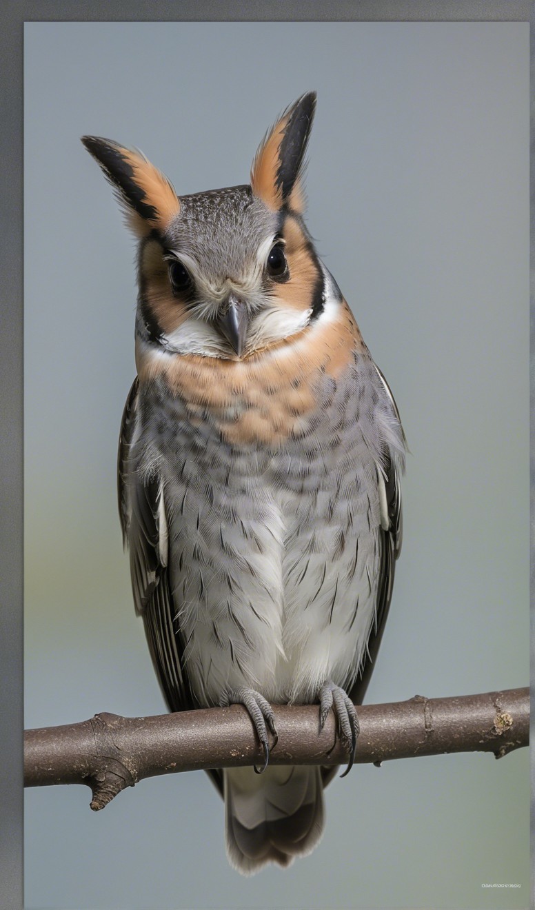 Bird with Grey and White Feathers on a Branch