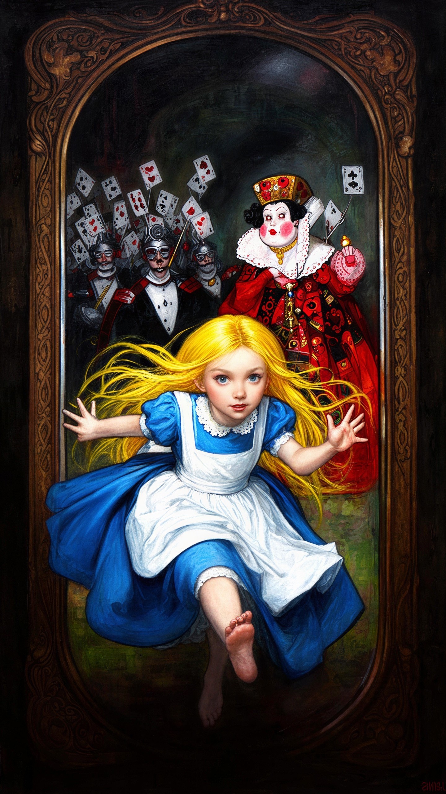 Digital Painting of Alice in Wonderland Scene