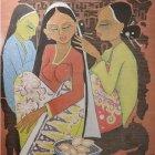 Young Girls in Traditional Clothing with Soulful Expressions