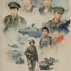 Pop Art Comic Collage of Japanese Woman and Cityscape