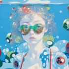 Whimsical Underwater Scene with Colorful Elements