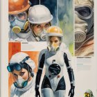 Comic Book Style Illustration of Classic Horror Characters