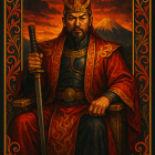 Traditional Black Kimono with Floral Motifs and Butterflies