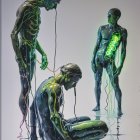 Stylized Figures with Nature-Inspired Designs