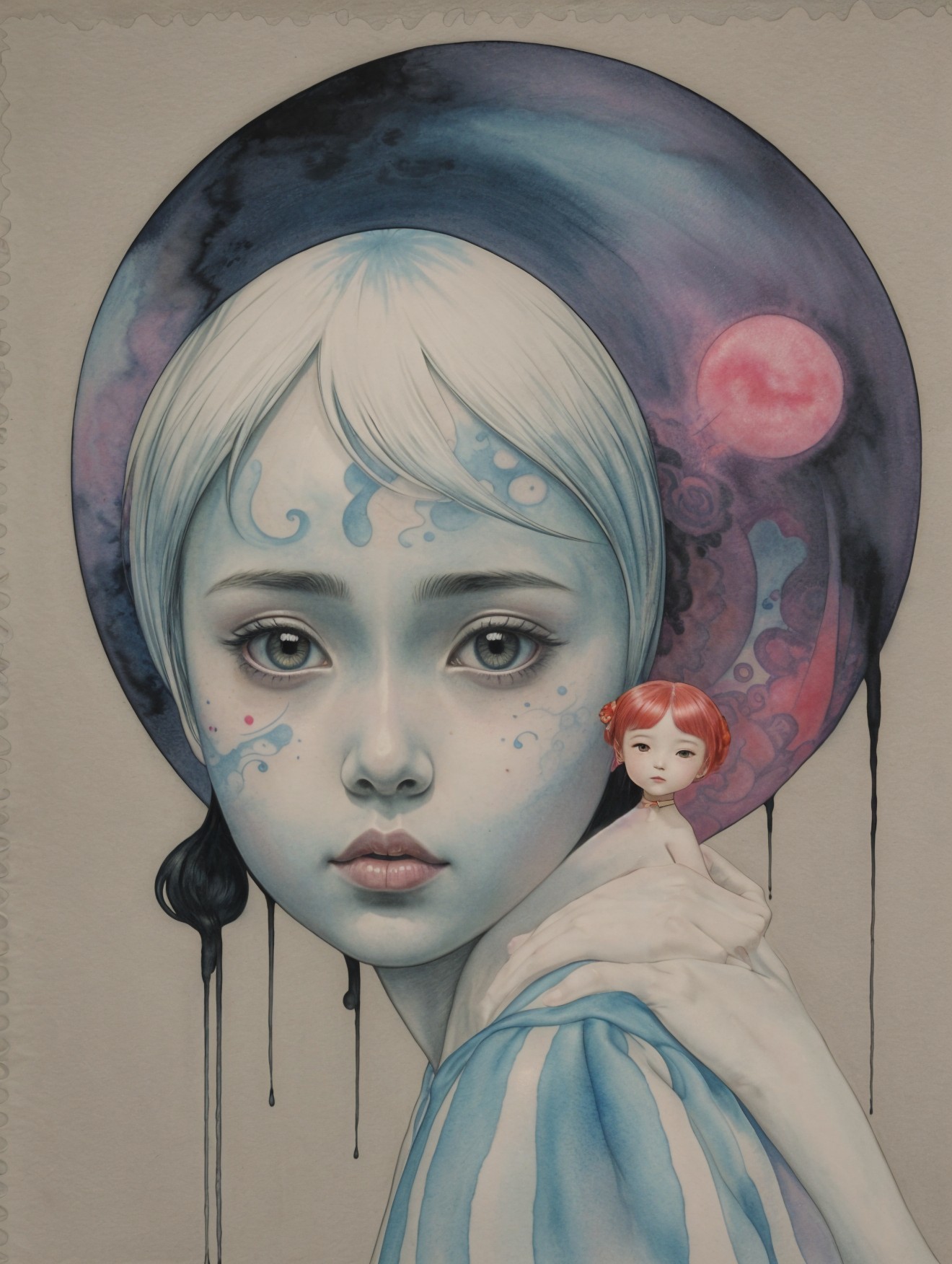Surreal Portrait of Girl with Ethereal Features