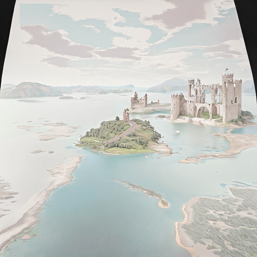 Serene Landscape with Castle on an Island and Water