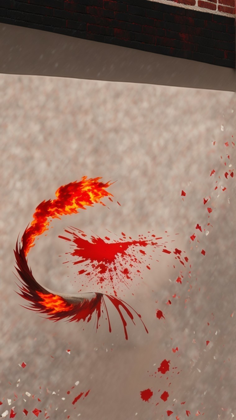 Dynamic Swirl of Fiery Orange and Bright Red Elements
