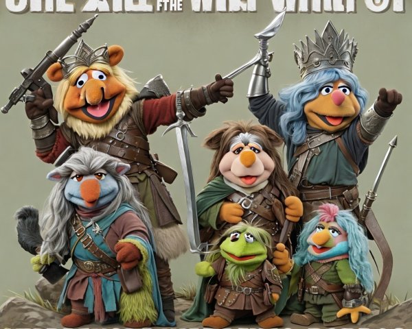 Medieval Fantasy Characters in Muppet-Style Attire