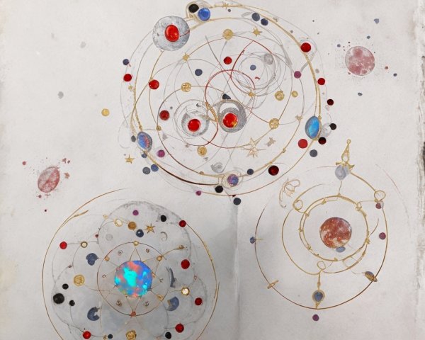 Whimsical Celestial Bodies in Circular Designs