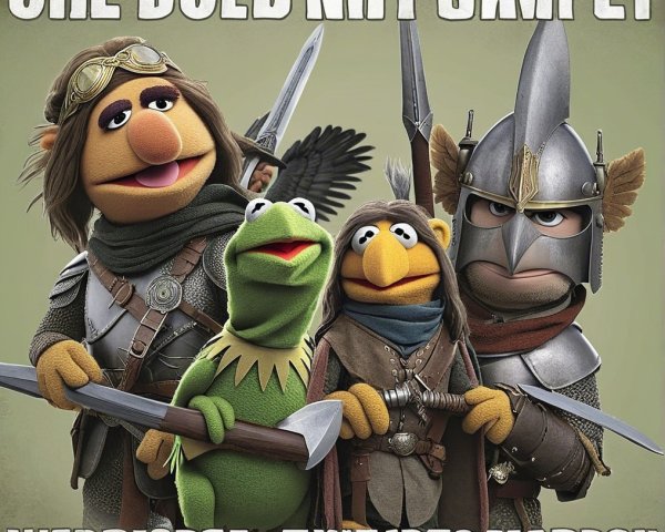 Medieval Warriors as Muppet-Style Characters Illustration