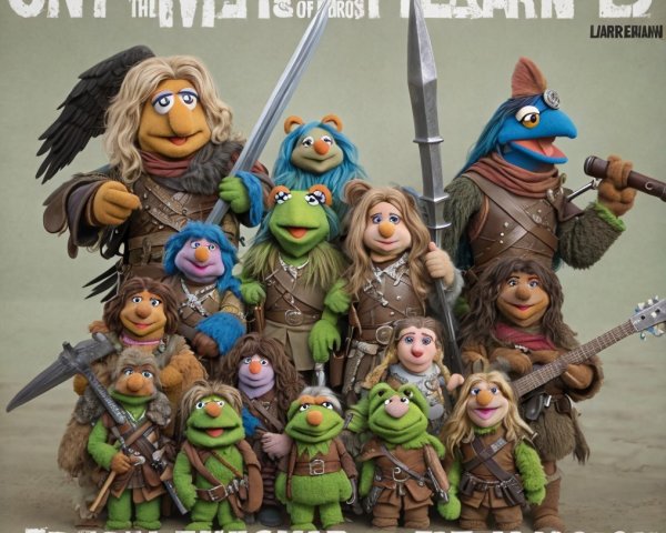 Whimsical Fantasy Puppet Characters in Medieval Costumes
