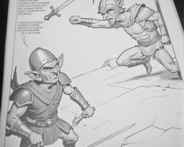 Dramatic Confrontation Between Two Warriors in Battle